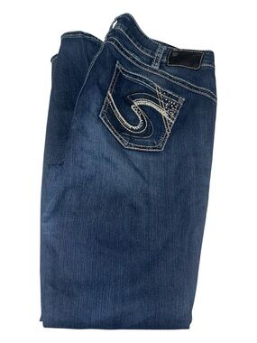 Silver Tuesday Bootcut Jeans Women's Sz 18 - 38x32 Blue Denim Stretch Dark Wash